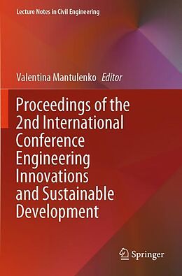 Couverture cartonnée Proceedings of the 2nd International Conference Engineering Innovations and Sustainable Development de 