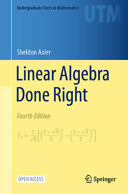 Livre Relié Linear Algebra Done Right de Sheldon Axler