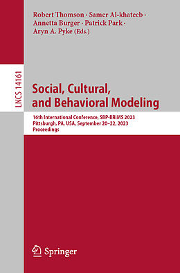 Couverture cartonnée Social, Cultural, and Behavioral Modeling de 