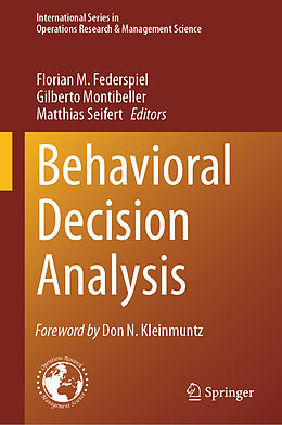 Livre Relié Behavioral Decision Analysis de 