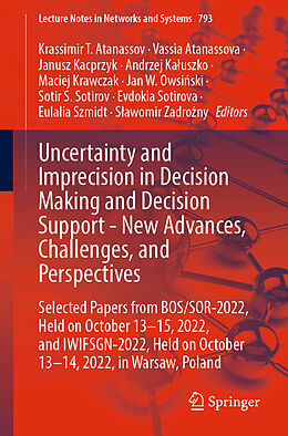 Couverture cartonnée Uncertainty and Imprecision in Decision Making and Decision Support - New Advances, Challenges, and Perspectives de 