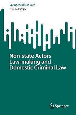 Couverture cartonnée Non-state Actors Law-making and Domestic Criminal Law de Dominik Zaj c