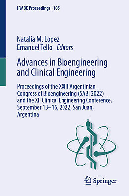 Couverture cartonnée Advances in Bioengineering and Clinical Engineering de 