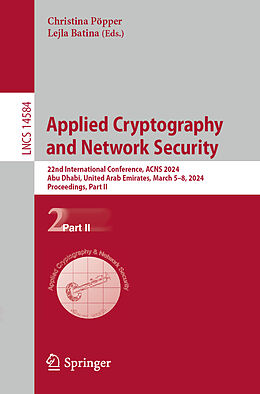 Couverture cartonnée Applied Cryptography and Network Security de 