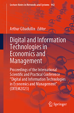 Couverture cartonnée Digital and Information Technologies in Economics and Management de 