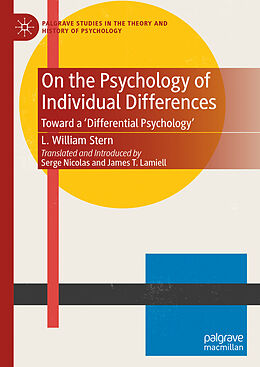 Fester Einband On the Psychology of Individual Differences von L. William Stern