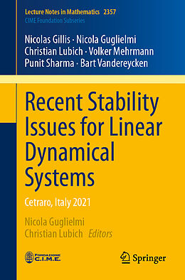 Couverture cartonnée Recent Stability Issues for Linear Dynamical Systems de Nicolas Gillis, Volker Mehrmann, Punit Sharma