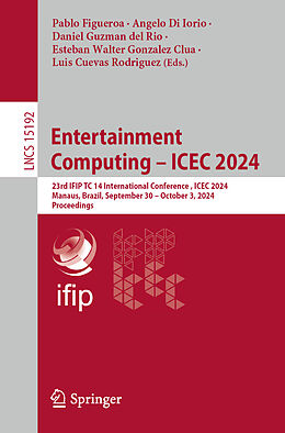 Couverture cartonnée Entertainment Computing - ICEC 2024 de 