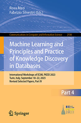 Couverture cartonnée Machine Learning and Principles and Practice of Knowledge Discovery in Databases de 