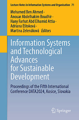 Couverture cartonnée Information Systems and Technological Advances for Sustainable Development de 