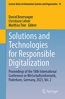 Couverture cartonnée Solutions and Technologies for Responsible Digitalization de 