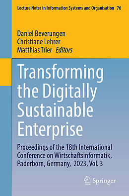 Couverture cartonnée Transforming the Digitally Sustainable Enterprise de 