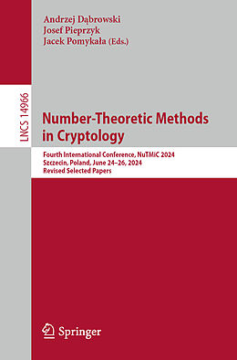 Couverture cartonnée Number-Theoretic Methods in Cryptology de 