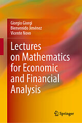 Livre Relié Lectures on Mathematics for Economic and Financial Analysis de Giorgio Giorgi, Bienvenido Jiménez, Vicente Novo