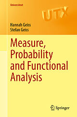 Couverture cartonnée Measure, Probability and Functional Analysis de Hannah Geiss, Stefan Geiss