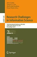 Kartonierter Einband Research Challenges in Information Science von 