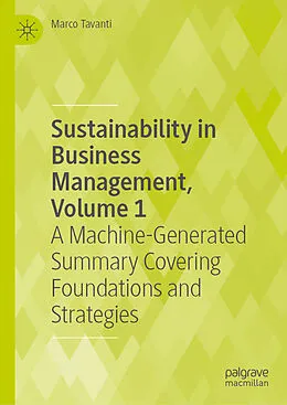 E-Book (pdf) Sustainability in Business Management, Volume 1 von Marco Tavanti