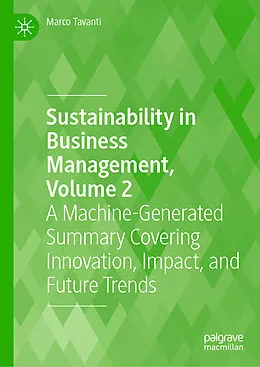 E-Book (pdf) Sustainability in Business Management, Volume 2 von Marco Tavanti