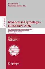 Kartonierter Einband Advances in Cryptology - EUROCRYPT 2026 von 