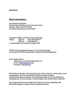 E-Book (pdf) Geld eintreiben: Ein praktischer Ratgeber von Walter Stohler