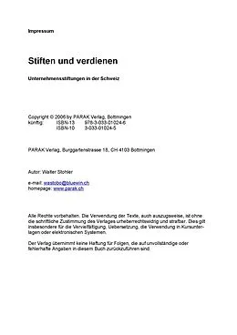 E-Book (pdf) Stiften und verdienen von Walter Stohler