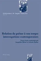 Kartonierter Einband Relation du poème à son temps : interrogations contemporaines von 