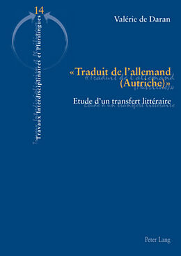 Couverture cartonnée « Traduit de l allemand (Autriche) » de Valérie De Daran