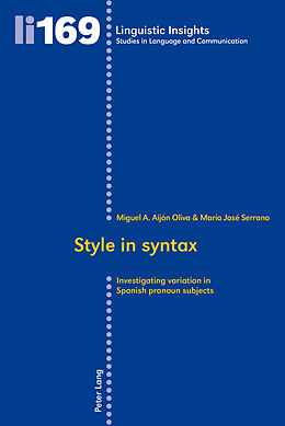 Couverture cartonnée Style in syntax de Miguel Ángel Aijón Oliva, Maria José Serrano Montesinos