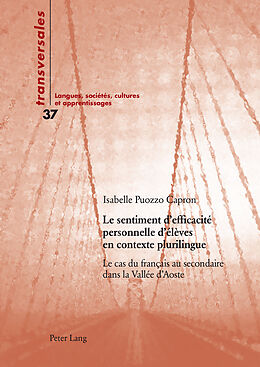 Couverture cartonnée Le sentiment d efficacité personnelle d élèves en contexte plurilingue de Isabelle Puozzo