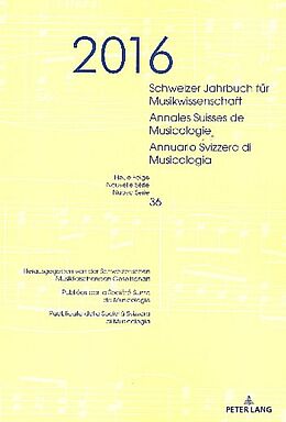  Schweizer Jahrbuch für Musikwissenschaft- Annales Suisses de Musicologie- Annuario Svizzero di Musicologia de 