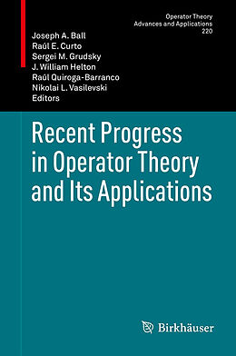 Couverture cartonnée Recent Progress in Operator Theory and Its Applications de 