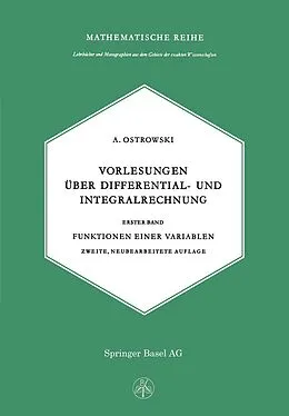 E-Book (pdf) Vorlesungen über Differential- und Integralrechnung von A. Ostrowski