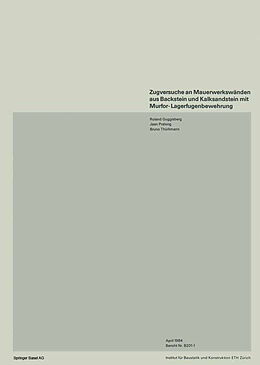 E-Book (pdf) Zugversuche an Mauerwerkswänden aus Backstein und Kalksandstein mit Murfor-Lagerfugenbewehrung von R. Guggisberg, Pralong, Thürlimann