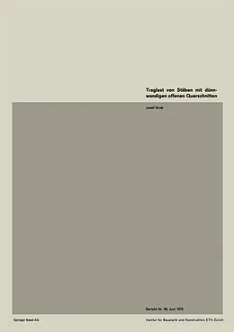 E-Book (pdf) Traglast von Stäben mit dünnwandigen offenen Querschnitten von J. Grob
