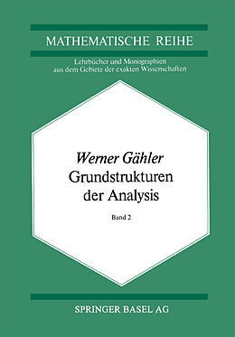 Kartonierter Einband Grundstrukturen der Analysis II von W. Gähler