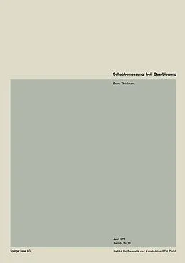 E-Book (pdf) Schubbemessung bei Querbiegung von B. Thürlimann