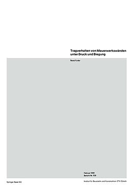 E-Book (pdf) Tragverhalten von Mauerwerkswänden unter Druck und Biegung von R. Furler