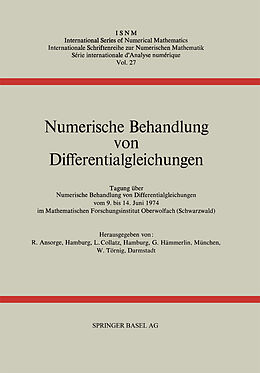 Kartonierter Einband Numerische Behandlung von Differentialgleichungen von R. Ansorge, L. Collatz, G. Hämmerlin