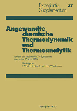 Kartonierter Einband Angewandte chemische Thermodynamik und Thermoanalytik von Marti, Oswald, Wiedemann