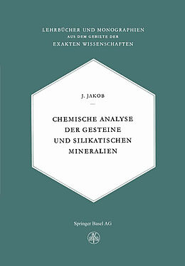 Kartonierter Einband Chemische Analyse der Gesteine und Silikatischen Mineralien von J. Jaeger