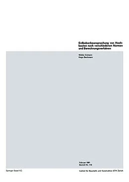 E-Book (pdf) Erdbebenbeanspruchung von Hochbauten nach verschiedenen Normen und Berechnungsverfahren von W. Ammann, Bachmann