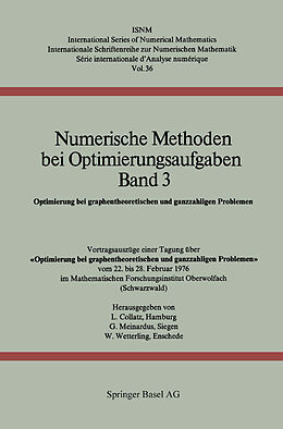 Kartonierter Einband Numerische Methoden bei Optimierungsaufgaben Band 3 von L. Collatz, G. Meinardus, W. Wetterling