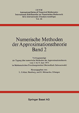 Kartonierter Einband Numerische Methoden der Approximationstheorie von COLLATZ, MEINARDUS