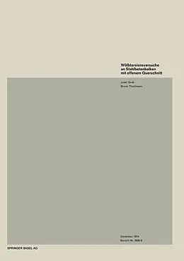 E-Book (pdf) Wölbtorsionsversuche an Stahlbetonbalken mit offenem Querschnitt von GROB, THÜRLIMANN