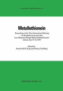 Kartonierter Einband Metallothionein von J. Kägi, Piscator