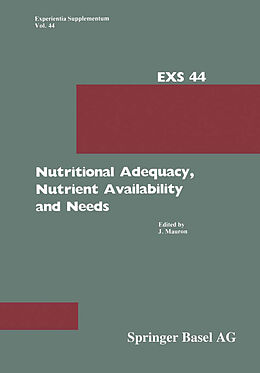 Couverture cartonnée Nutritional Adequacy, Nutrient Availability and Needs de Mauron, Anantharaman, Finot