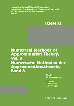Kartonierter Einband Numerical Methods of Approximation Theory/Numerische Methoden der Approximationstheorie von COLLATZ