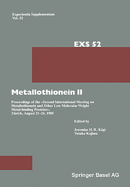 Couverture cartonnée Metallothionein II de J. H. Kägi, Kojima