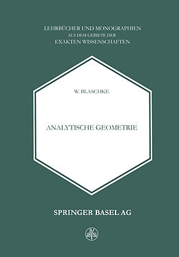 Kartonierter Einband Analytische Geometrie von W. Blaschke