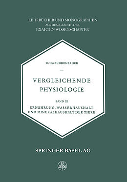 Kartonierter Einband Vergleichende Physiologie von W. Buddenbrock